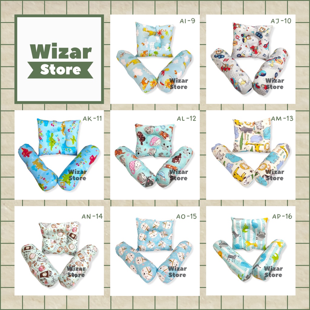 BANTAL GULING BAYI ANTI PEYANG 3in 1 / SET PERLENGKAPAN TIDUR BAYI SILIKON / Bantal Peyang Bayi + Guling Bayi /Paket Bundling Bantal &amp; Guling Bayi