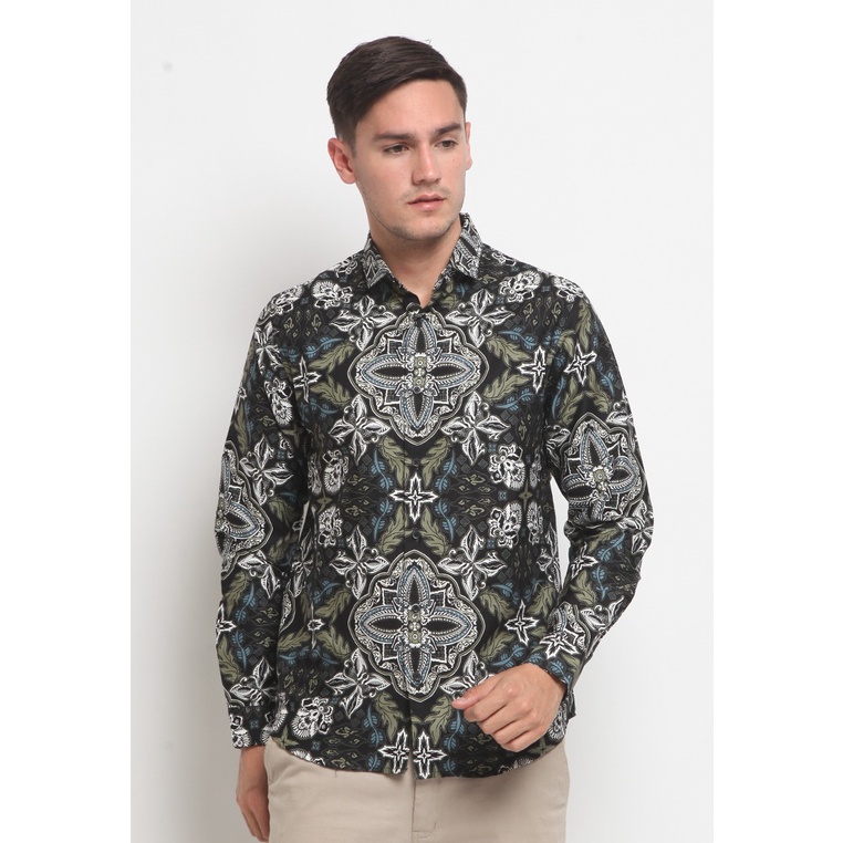 LR-2 Kemeja Batik Panjang Black K354