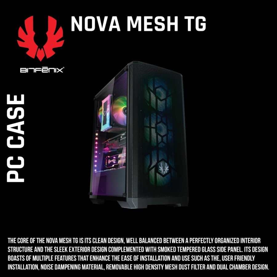 BITFENIX NOVA MESH CASING PC GAMING -WHITE/BLACK