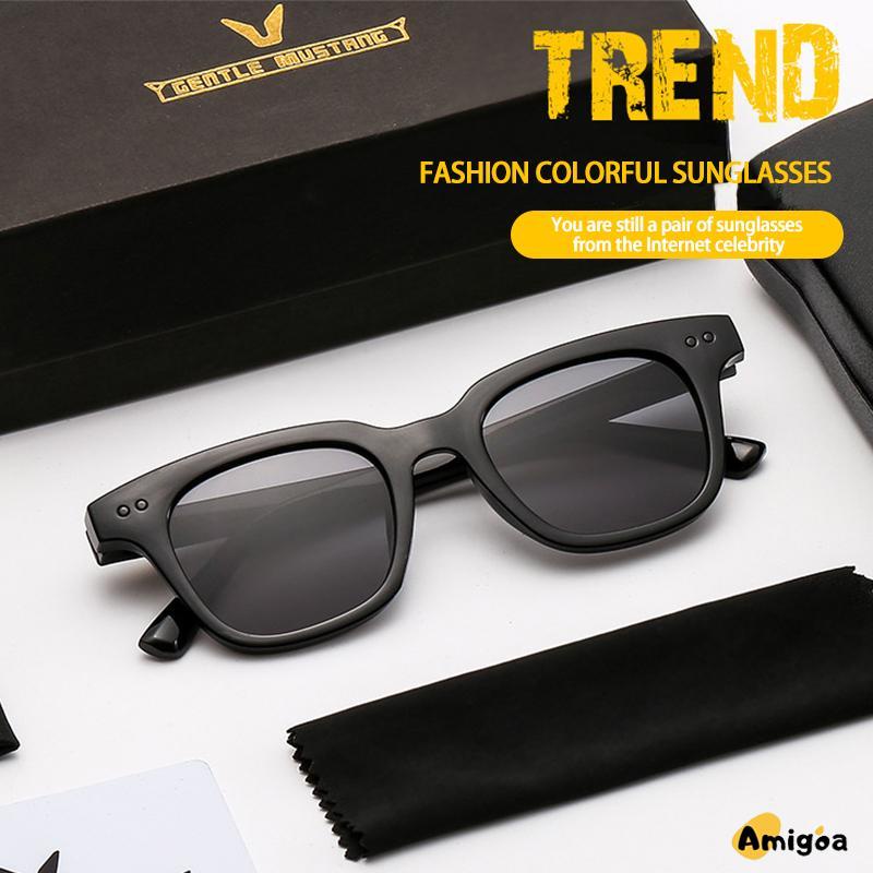 Korea Fashion Kecil Permen Warna Kaca Hitam Kacamata Wanita/Pria - AG2