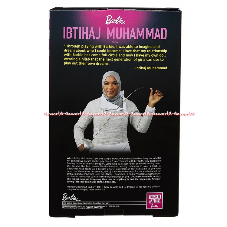 Barbie Anggar Ibtihaj Muhammad Boneka Barbie Pemain Anggar