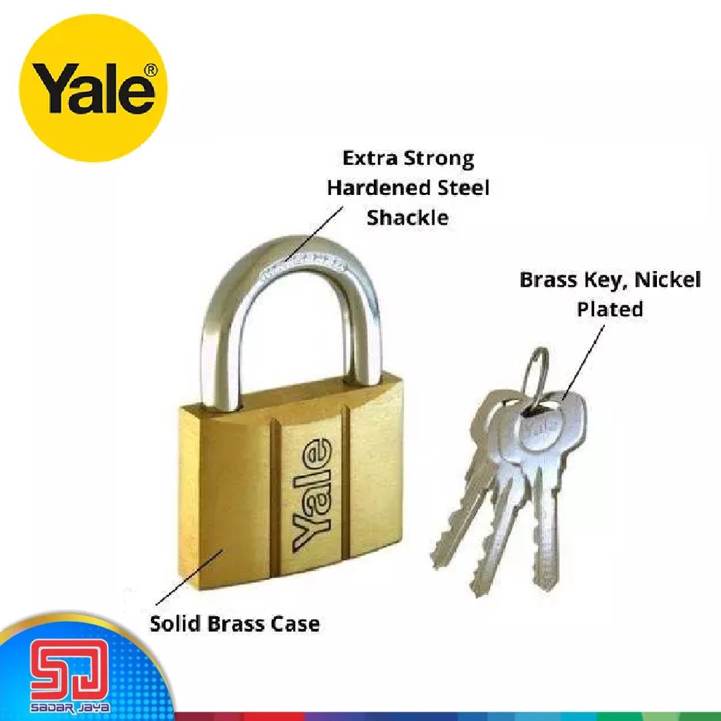 Yale V140.60 Gembok Pagar Kuningan 60mm Padlock Brass Material Hardened Steel