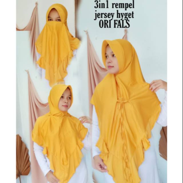 HIJAB JILBAB 3IN1MURAH  REMPEL ORI FALS