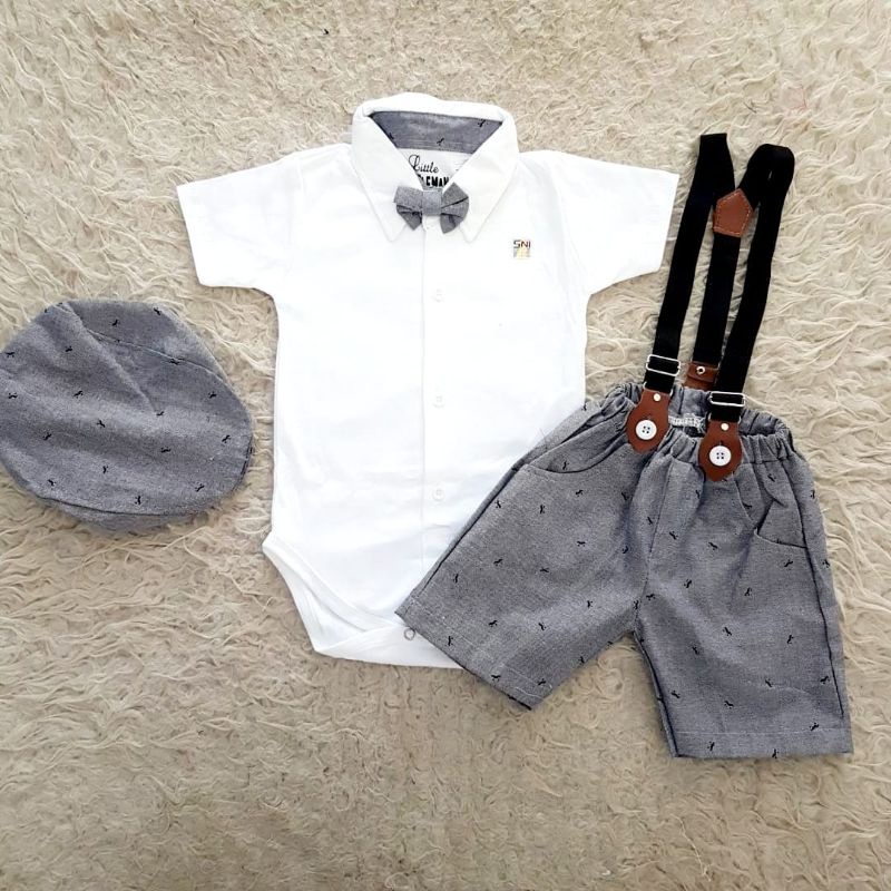 baju Bayi Boy suspender set