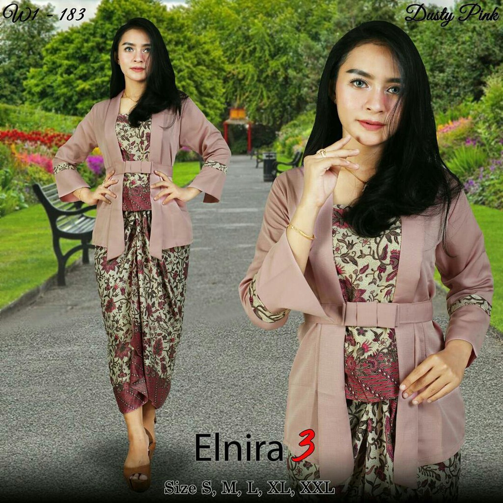 SETELAN ELNIRA TANGAN PANJANG ROK LILIT BATIK/ KEBAYA MODERN / KEBAYA KEKINIAN / KEBAYA MURAH/KEBAYA SETELAN RUMAH KEBAYA BANDUNG RUMAH SONGKET BANDUNG