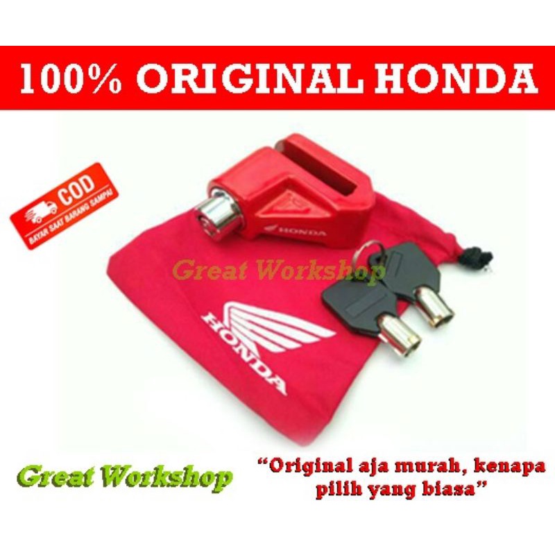 Kunci pengaman/Kunci gembok cakram disklock motor honda original AHM