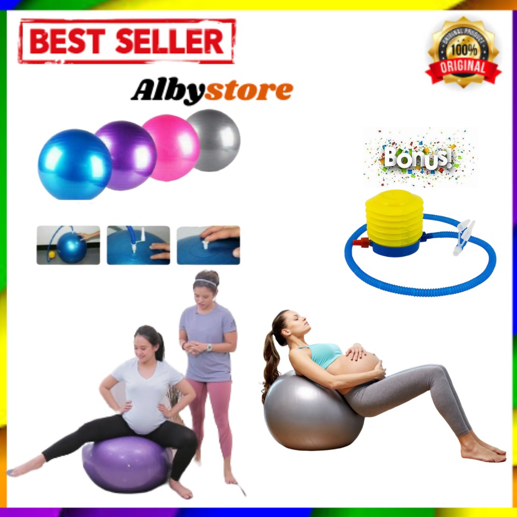  Gym  Ball  Bola Fitness Yoga Pilates 65 Cm Free Pompa Bola 