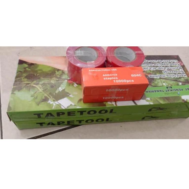 

[KODE PRODUK 7JREP5341] Paket Pita Tapetool 20 roll + Isi Staples | Tapetool Tali Tanaman Cabai Tomat Melon Cabe Semangka