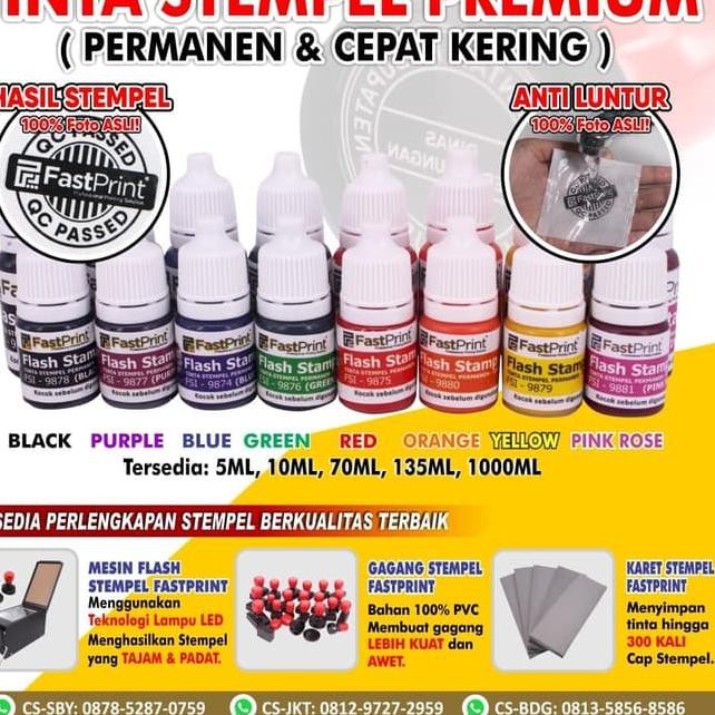 

Tinta Stempel Flash Fast Print Warna Hitam (Black Ink) 70ml