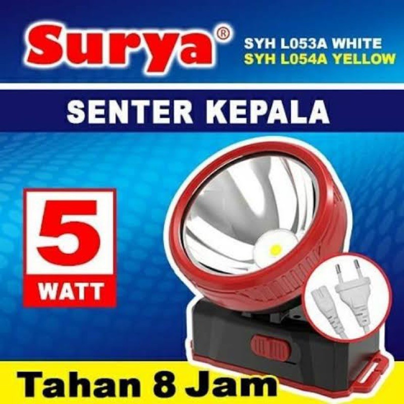 SURYA SENTER KEPALA SYH L053A (5WATT) / SENTER KEPALA SELAM / LAMPU DARURAT - ORIGINAL