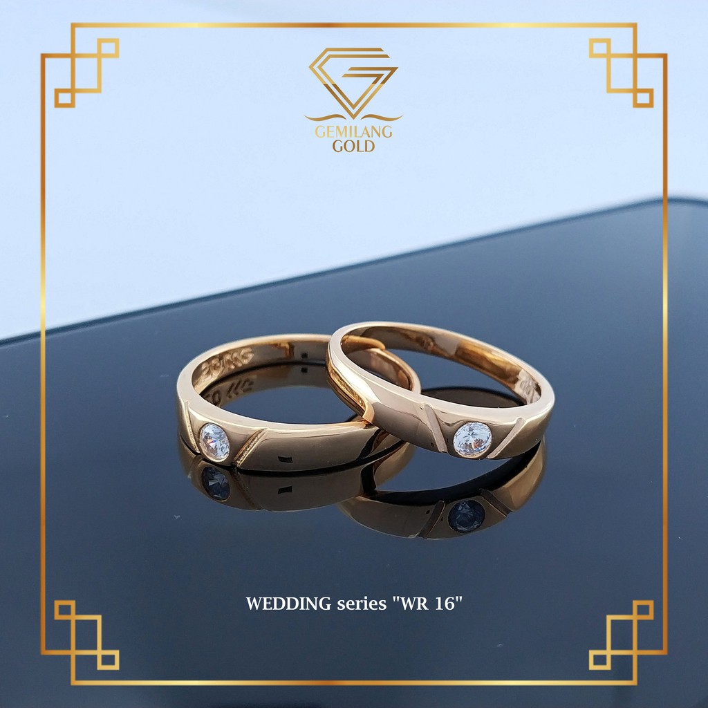CINCIN KAWIN NIKAH EMAS ASLI KADAR 375 (8K) CINCIN NIKAH MATA WEDDING CINCIN SATUAN (WR 16)