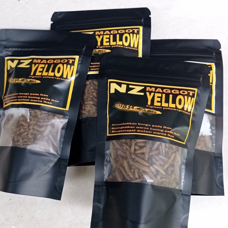 Magot kering BSF/maggot kering Yellow,Blue,Red/ maggot mix udang yellow/udang kering super yellow/bl