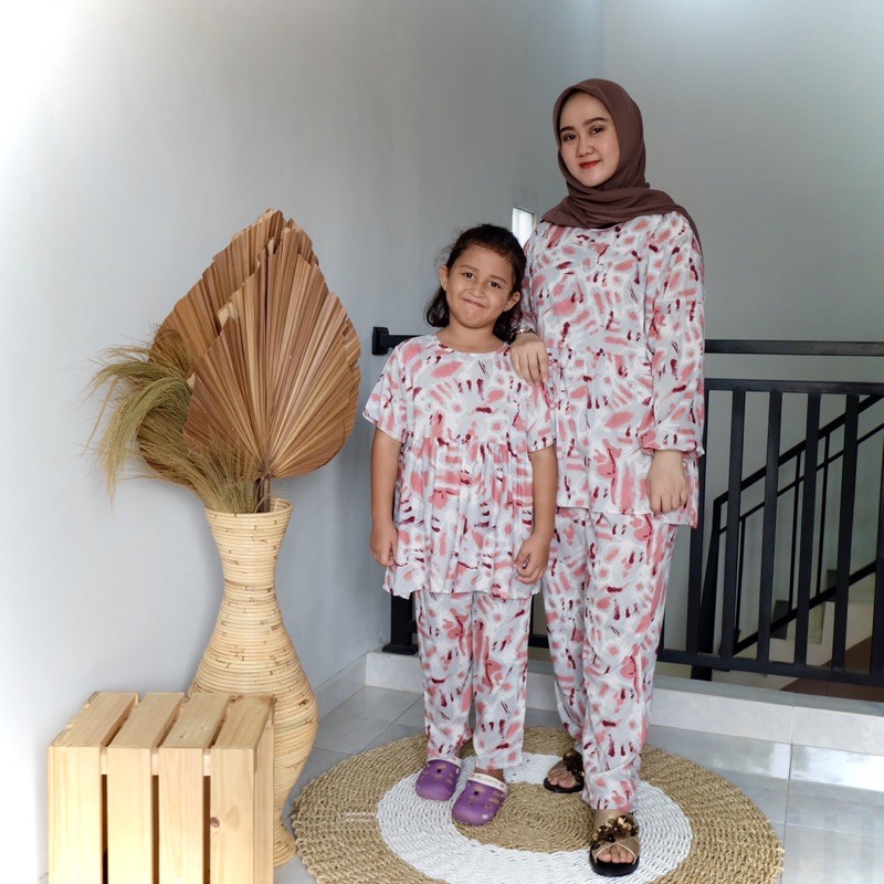 PIYAMA COUPLE IBU DAN ANAK SETELAN BAJU IBU DAN ANAK