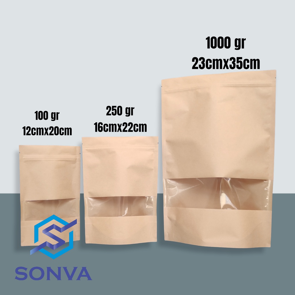 KEMASAN STANDING POUCH WINDOW | STANDING POUCH PAPERCRAFT WINDOW | KEMASAN COFFEE