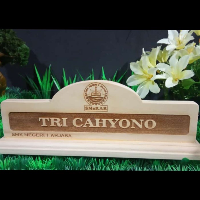 

(TERLARIS) PAPAN NAMA MEJA KAYU CUSTOM UNIK | UKURAN 25X8 CM | JATI BELANDA