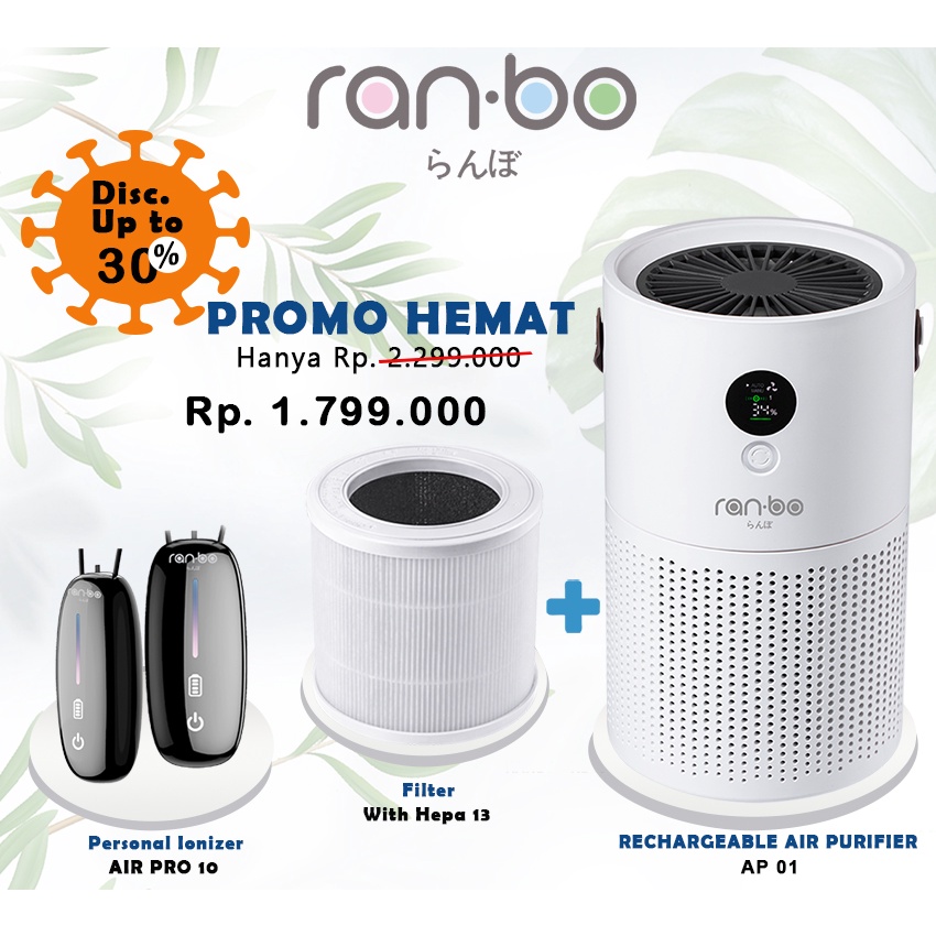 Bundling HEMAT LENGKAP - Air Purifier Ranbo AP01 + A10P + FILTER HEPA 13