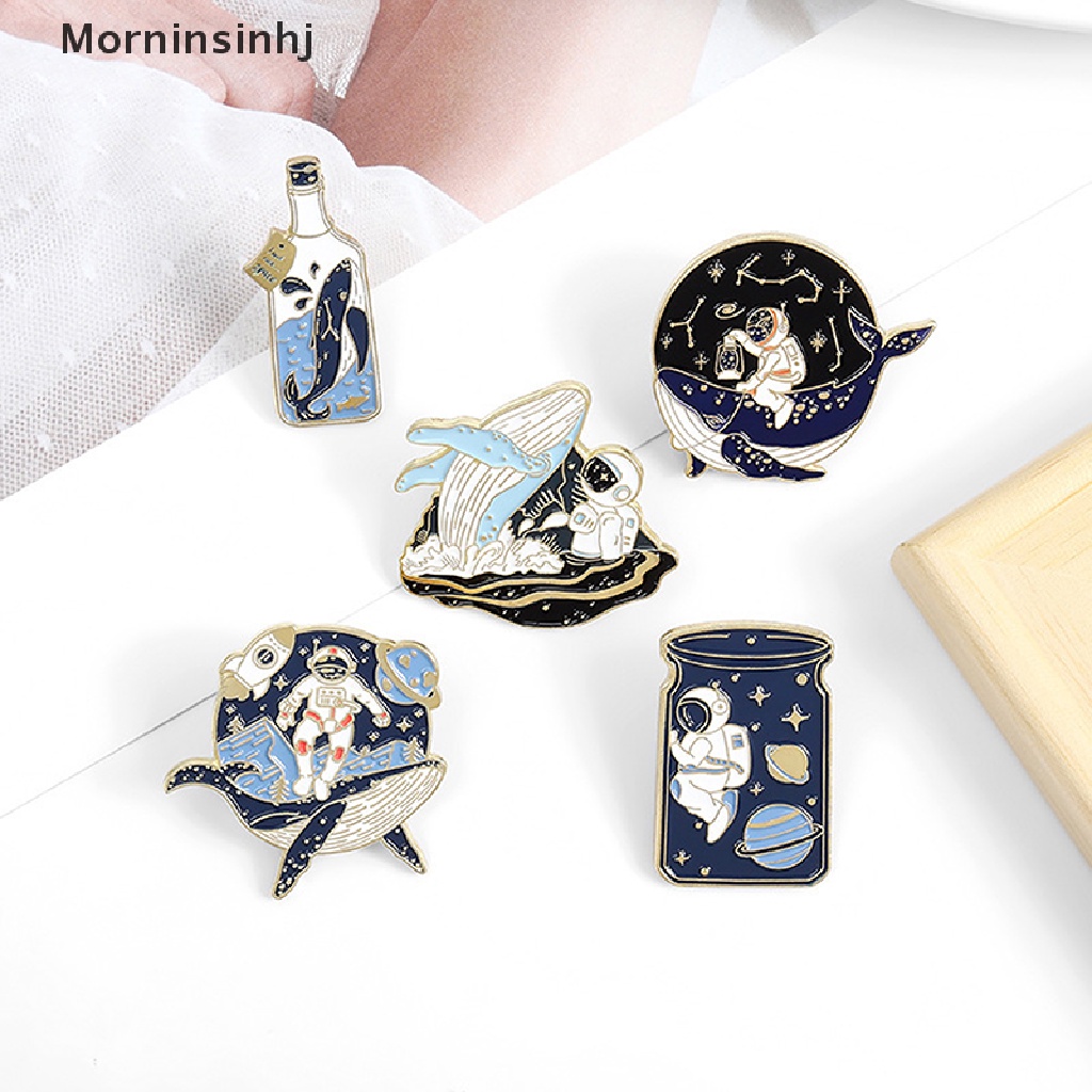 Mornin Whale Bros Pin Enamel Bentuk Ikan Paus Untuk Aksesoris Tas