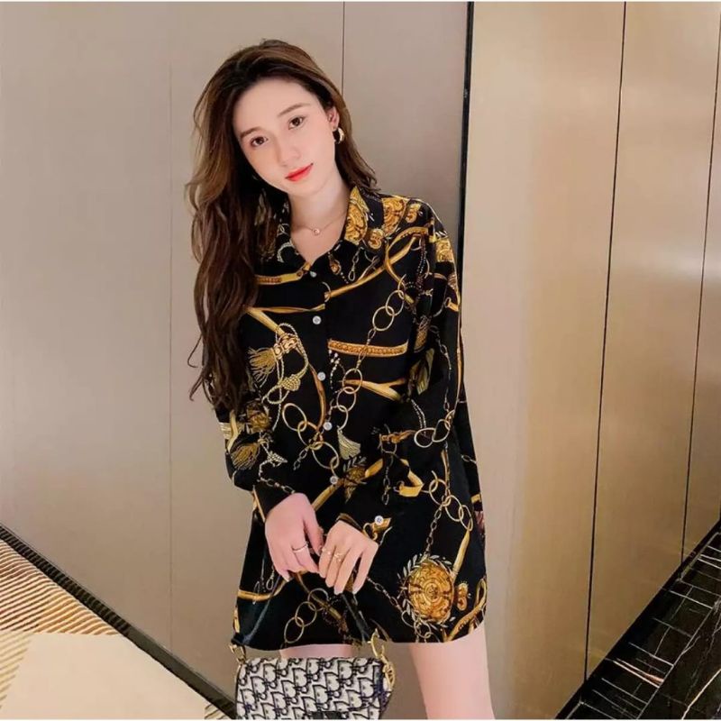 MDLV ~ 4241 LUXE OVERSIZE WOMEN SHIRT WOMEN PREMIUM SHIRT KEMEJA PREMIUM WANITA KEMEJA IMPORT KEMEJA BIG SIZE CEWEK FASHION IMPORT WANITA