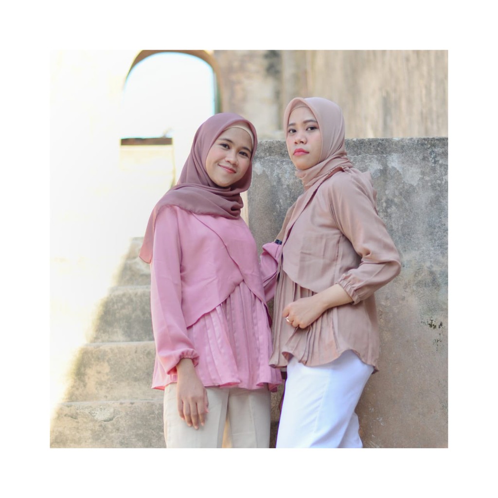 Tunik Polos Aila Plisket