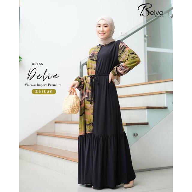Delia Dress gamis by Belva Fashion