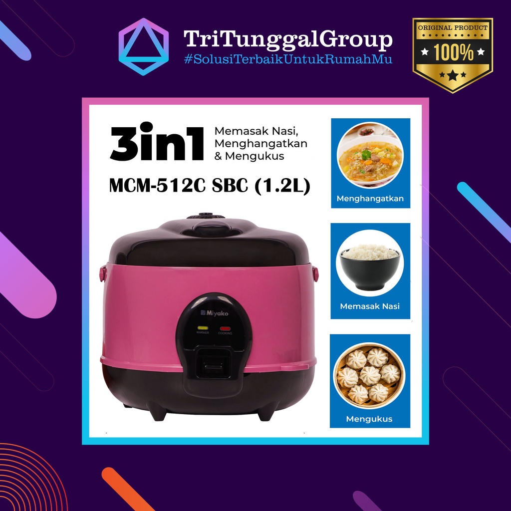 (BAYAR DI TEMPAT) Magic Com Miyako MCM512 / MCM 512 / MCM-512 / MCM512C SBC / MCM-512C SBC - Rice Co