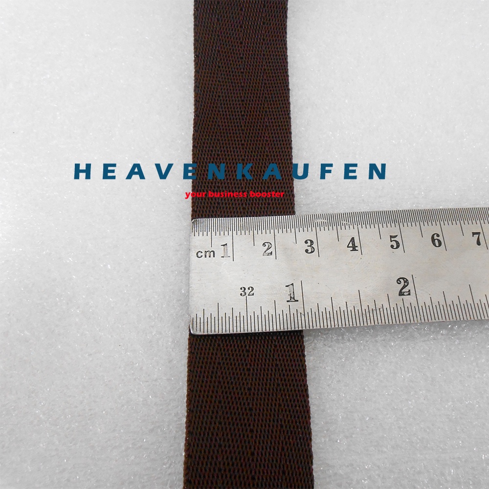 Webbing Motif Seatbelt Lebar 2,5 cm Warna Cokelat Murah Meteran