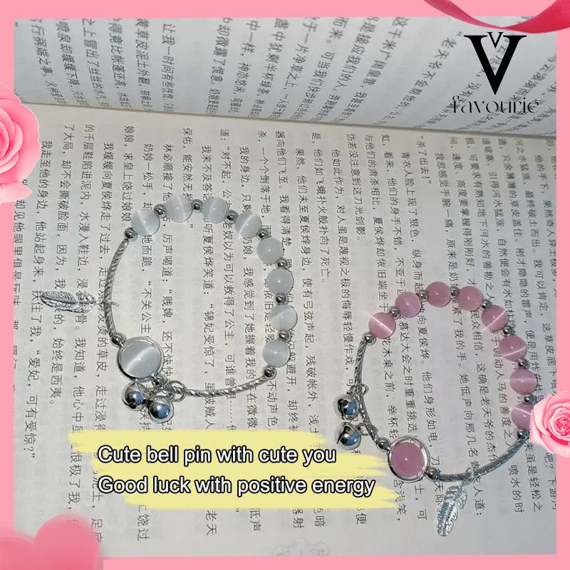 [COD]Opal Pasangan Pacar Wanita Gelang Wanita Sederhana Gelang Lonceng-FA