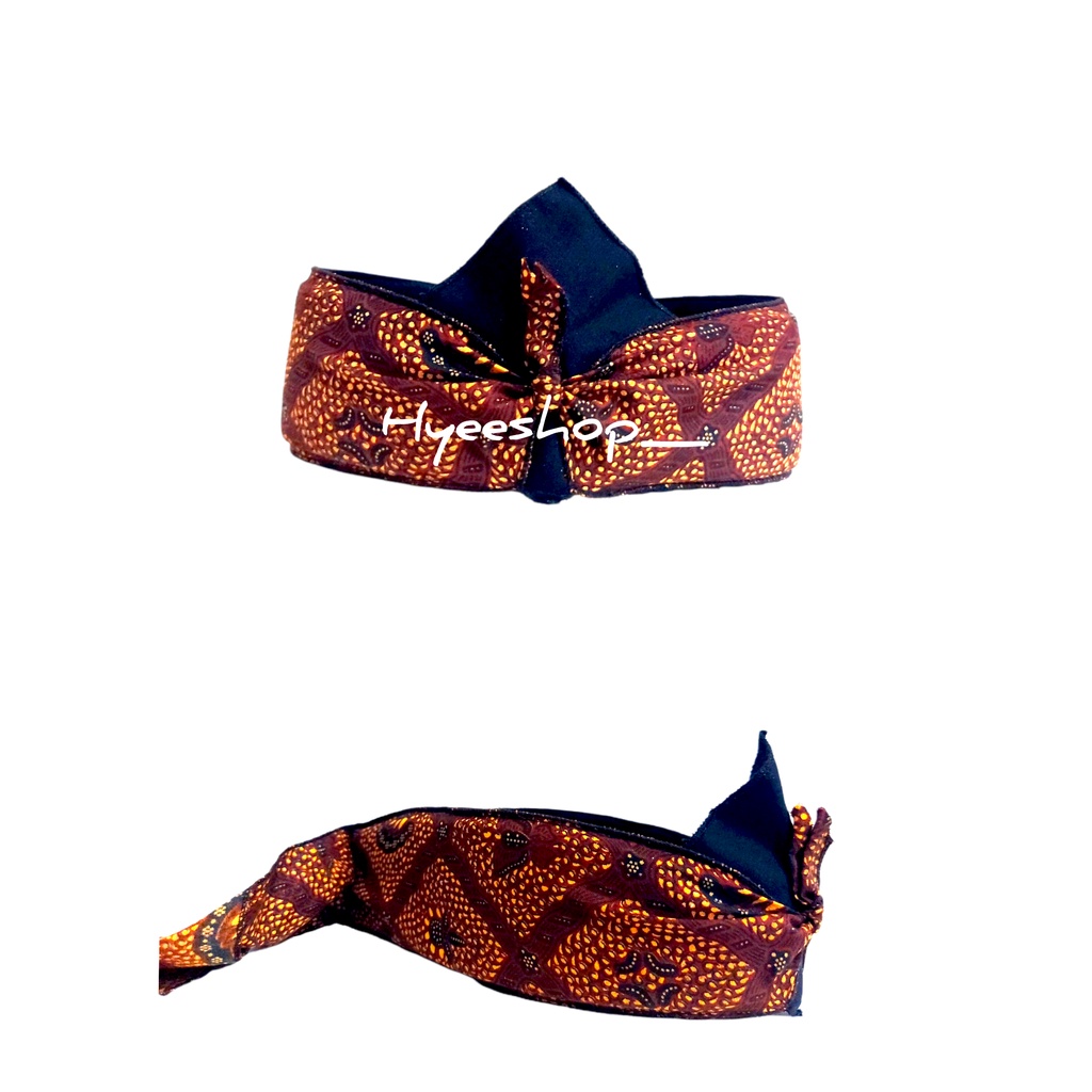 Iket Kepala Sunda Sidomukti Coklat-Iket Batik Totopong Batik Totopong Iket Sunda Terbuka Anak dan De