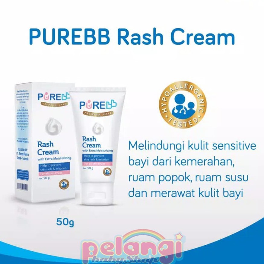 PURE BB | RASH CREAM 50GR | CREAM | BAYI | ANAK BAYI | RUAM | ANAK | CREAM RUAM | MOISTURIZER