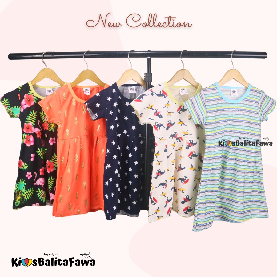Dress Thalia 1-5 Tahun / Dres Lengan Baju Tidur Balita Anak Perempuan Adem Kaos Harian Cewek Murah