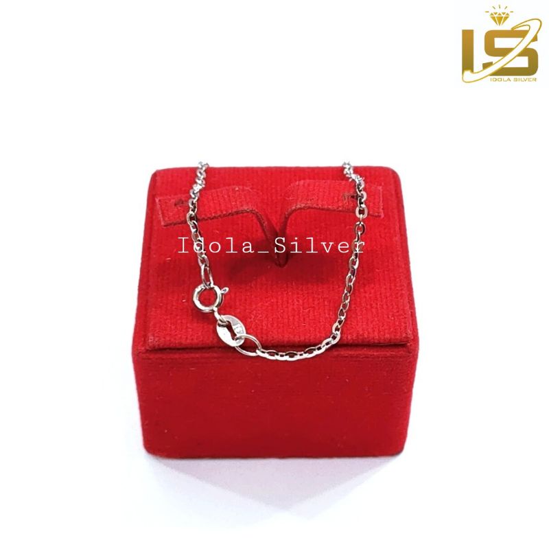 KALUNG PERAK ASLI PRIA WANITA SILVER 925 LAPIS EMAS PUTIH MODEL NORI POLOS - PERHIASAN PERAK