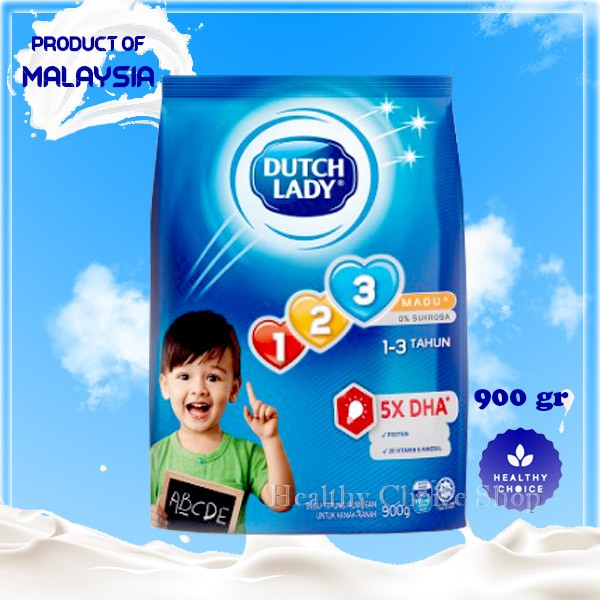 

SUSU BUBUK DUTCH LADY 123 RASA MADU / HONEY IMPORT MALAYSIA 900 GR