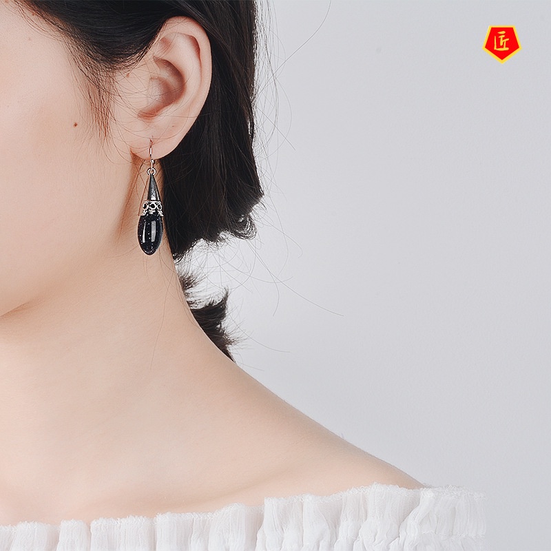 [Ready Stock]Luxury Exaggerated S925 Silver Celestite Earrings
