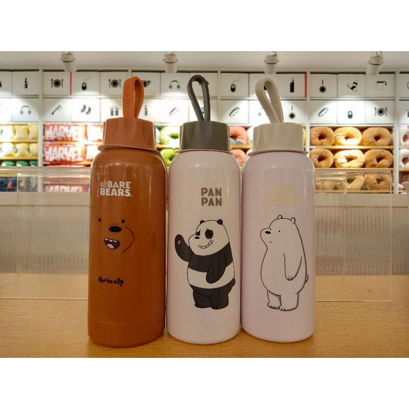 Miniso botol minum kaca karakter we bare bears