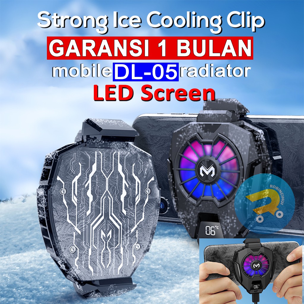 Fan Cooler Radiator DL05 Led Indikator dan Lampu RGB / Pendingin Hp Gaming / Coolingfan gaming / Fan Cooling Radiator / Radiator Hp / Cooler / Cooling / Kipas Hp / Kipas Pendingin Handphone / Pendingin Hp Memo