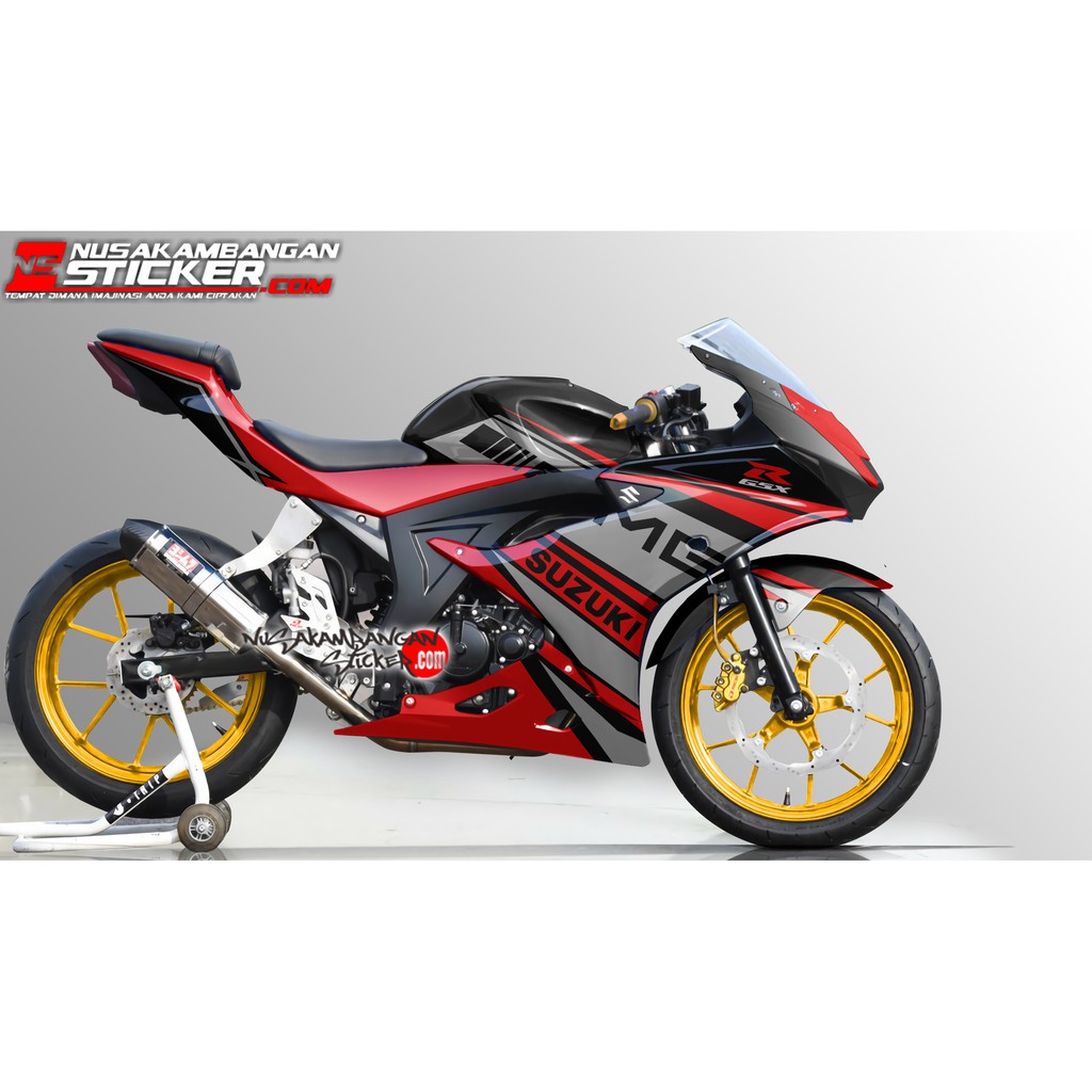 Decal Motor GSX 150 R AMG Merah Hitam