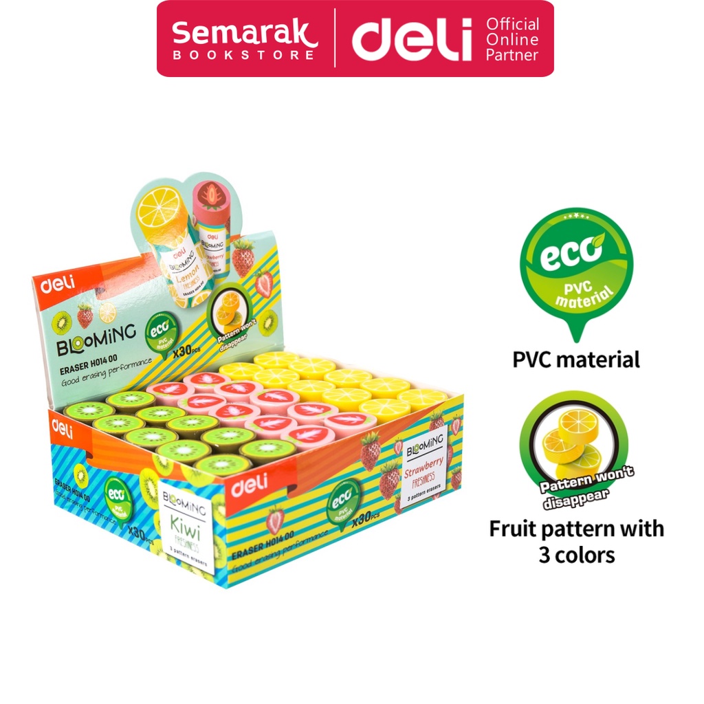 

Deli H01400 Blooming Eraser Penghapus Anak Sekolah Motif Buah - Kiwi / Strawberry / Orange