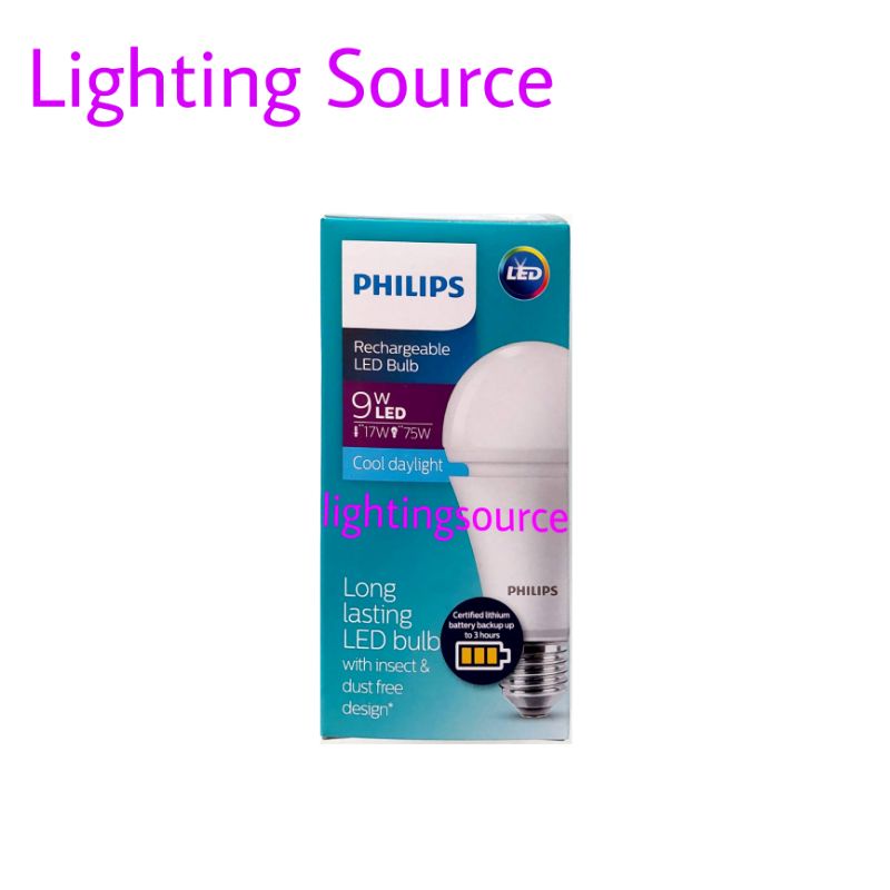 PHILIPS LED EMERGENCY 9 WATT PUTIH PHILIPS EMERGENCY LED BULB 9W RECHARGEABLE BATTERY CAS