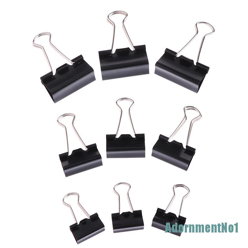 (AdornmentNo1) 10pcs Klip Binder Metal Warna Hitam