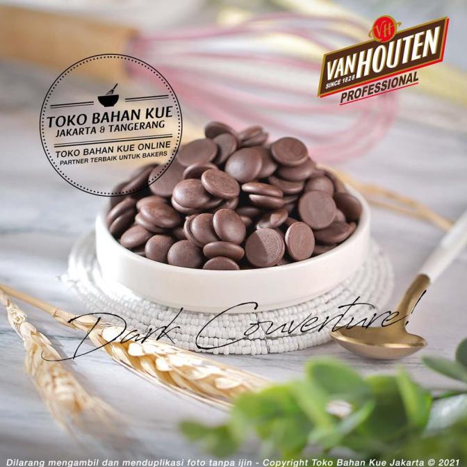 

Murah Van Houten-Chocolate Dark 500 Gr Couverture Coin 70,5% Cokelat Baking