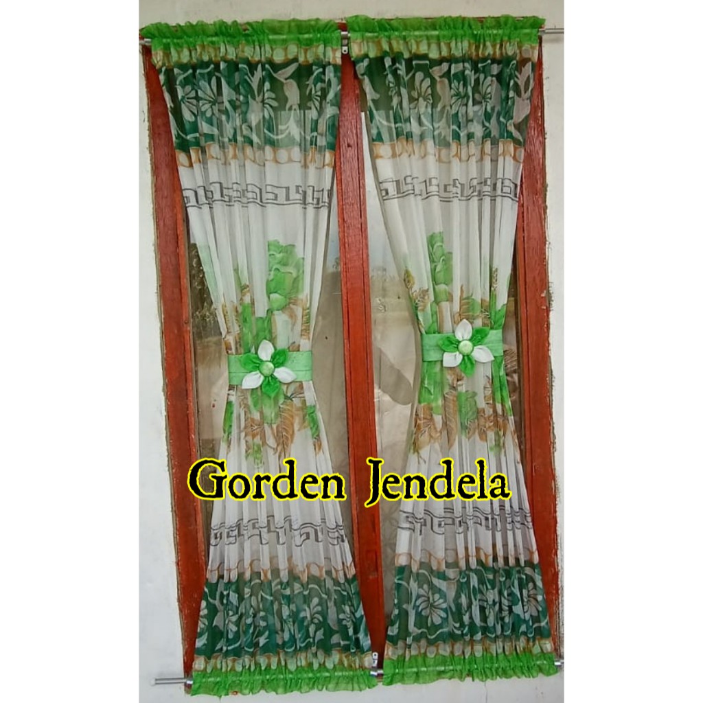 Gorden Ikat Minimalis Gorden Jendela Kupu Kupu Varian Warna hijau ping