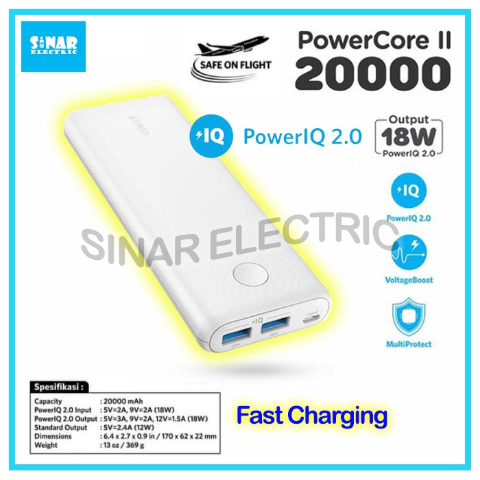ANKER Powerbank PowerCore II 20000 mAh IQ Quick Charge 3.0 A1260