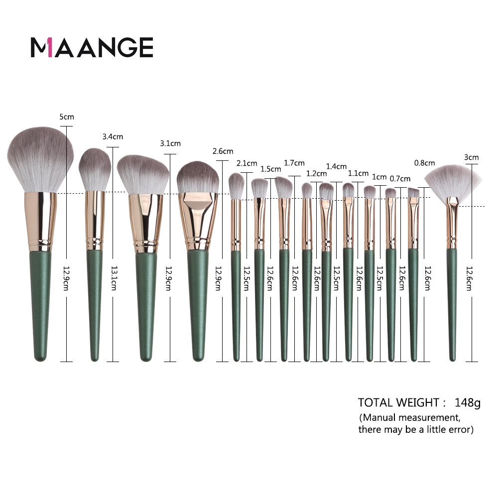 MAANGE 14Pcs Makeup Brush Set Soft Fluffy Hair Brush Set Cosmetics With Bag Beauty Tool Kit Makeup Accessories