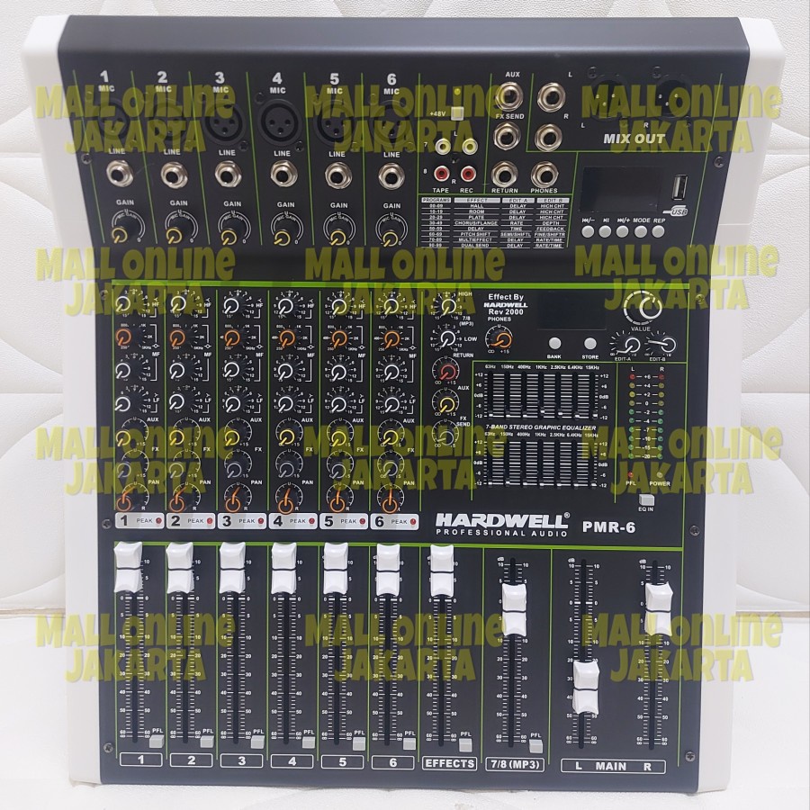 Power mixer hardwell pmr 6 channel original pmr6 karaoke 700 watt