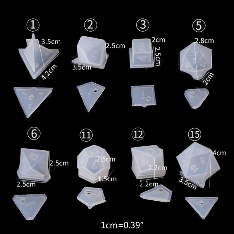 Siy Cetakan Dadu 9 Bentuk Bahan Silikon Untuk Permainan Digital