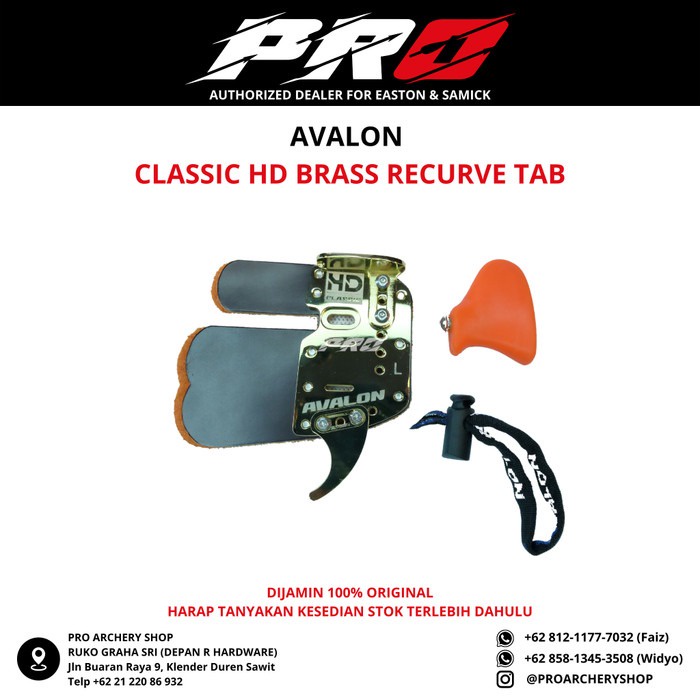 Jual AVALON RECURVE TAB CLASSIC HD BRASS / FINGERTAB / FINGER TAB