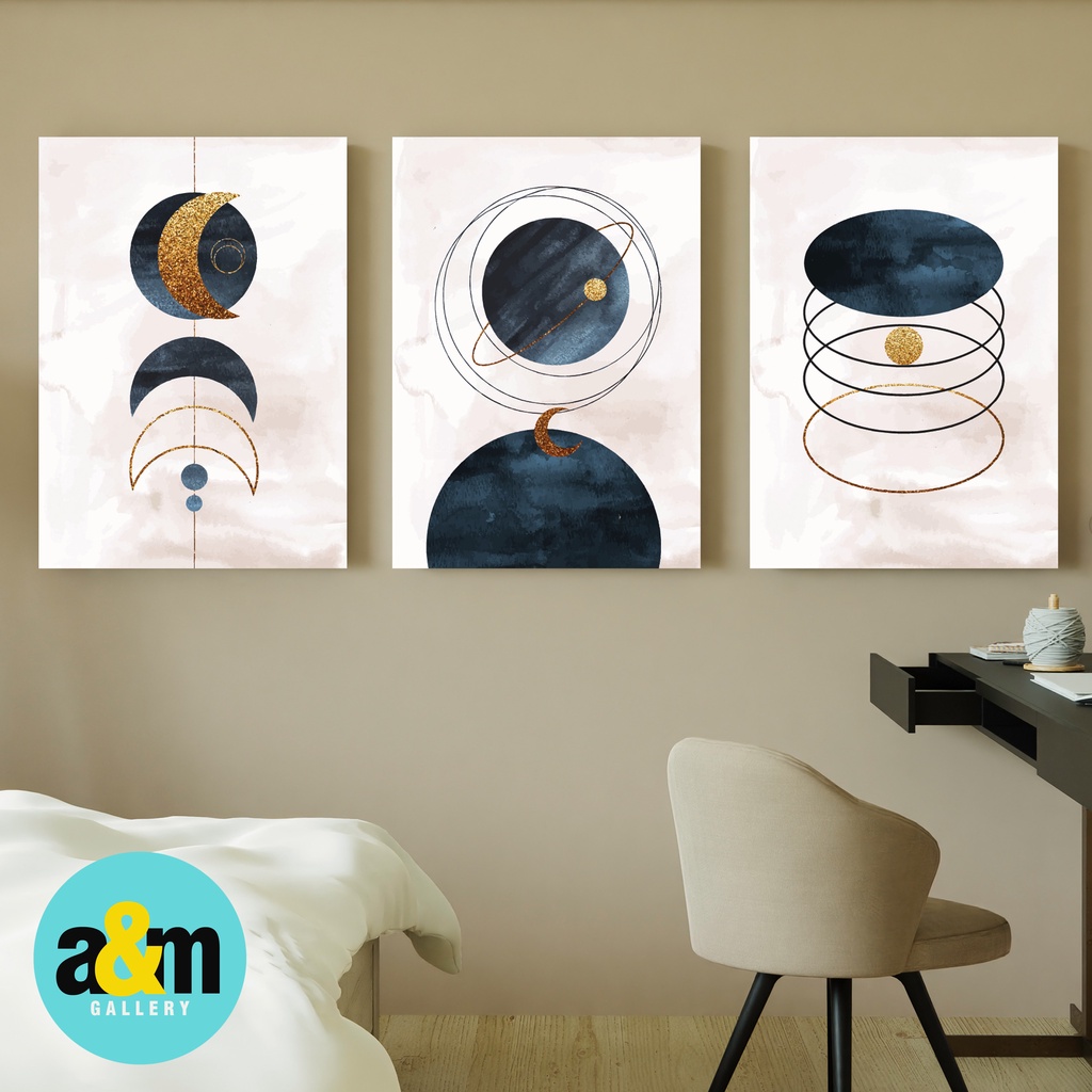 Hiasan Dinding Abstrak (A4) Pajangan Dekorasi Dinding Pajangan Rumah Wall Decor Tema Abstrak - A&amp;M