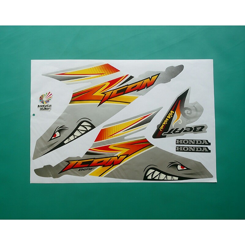 Stiker Motor Beat Karbu Shutihark Putih