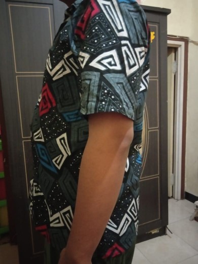 Nailo Batik Hrb026 Kenongo Kemeja G Pendek Pekalongan Padi M L Xl Sogan Tulis Halus Kemeja Batik
