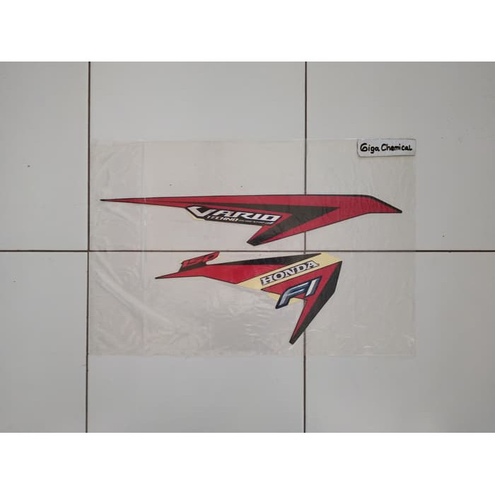 Striping Stiker Honda Vario 150 ISS 2015 2016 Hitam Lis Merah Original